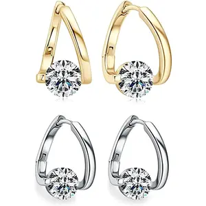 Women's Romantic Cube-Shaped Bubble Zircon Ear Stud Earrings, Ideal for Weddings, Anniversaries, Great Gift for Girlfriends
