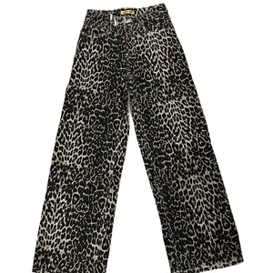 Cheetah Jean Wide Leg with Rhinestones Womenswear