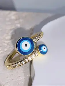 Women's Zircon Eye Ring, Fashionable Minimalist Design, High-End Elegance, Adjustable Rings, Perfect Fit for Most Hand Sizes, Versatile Jewelry Accessory