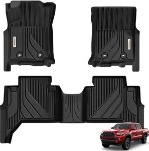 YITAMOTOR Floor Mats for Toyota Tacoma 2016-2023, Custom Fit Tacoma Car Mats, All-Weather TPE Front and Rear Row Floor Liners