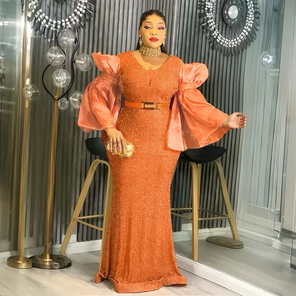 african formal dresses near me High-Low Fringed Sequin Semi-Formal Dress