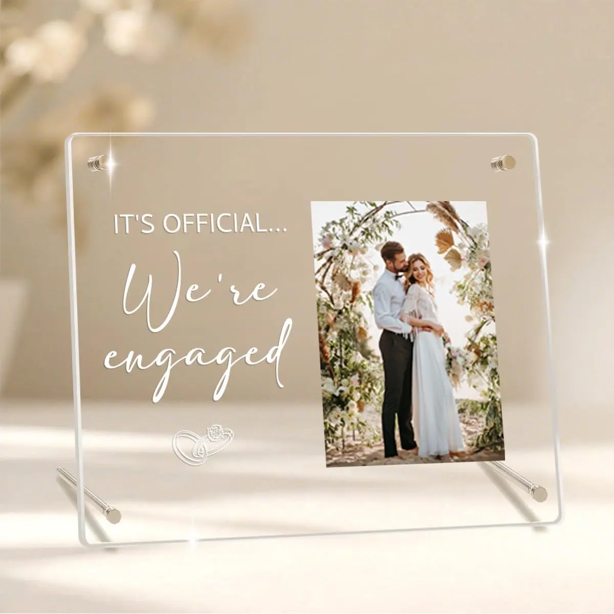 Engagement Gifts for Couples, It’s Official We’re Engaged Engagement Picture Frame, Engagement Gifts for Women, Wedding Gift for Newlyweds Bride Groom, Personalized Engaged Photo Frame Bedroom Decor