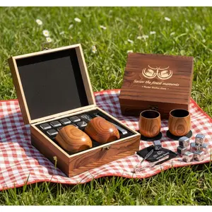 Charred Wooden Bourbon Handcrafted Whiskey for Men Gifts Drinking for Dad Boyfriend Father Bourbon Gift Set