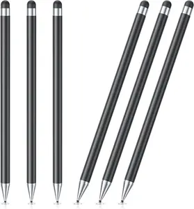 6 Pack Stylus Pen for Touchscreen 2 in 1 High Precision Stylus for iPad iPhone Android Tablet Black