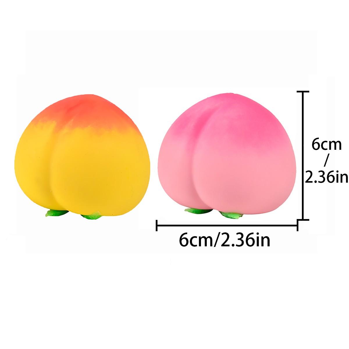 2 Pack Peach Shape Stress Relief Toys, Bounceable Squeeze, Handheld Relaxation Toy, Indoor Realistic Fruit Decorations, Perfect Gift for Parties, Kawaii Squishies