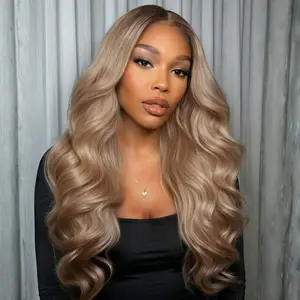 New In| UNice Glueless Smoky Beige Blonde /Auburn Brown Loose Wave Wig with Drawstring Pre Cut 13x4 HD Lace Frontal Human Hair Wigs Natural Haieline for Beginners Friendly #tiktokshopjumpstartsale