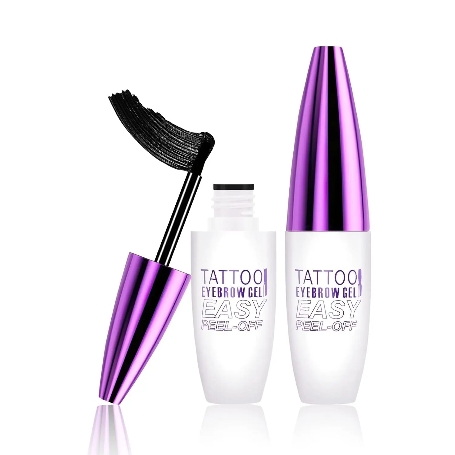 Dark Brown Semi-Permanent Peel-Off Eyebrow Gel, Waterproof Long-Lasting Brow Tint for Natural Full Brows