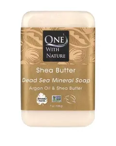One with Nature Dead Sea Mineral Bar Soap, Shea Butter, Argon Oil & Shea Butter, 7 oz (198 g), scent free, 100% authentic