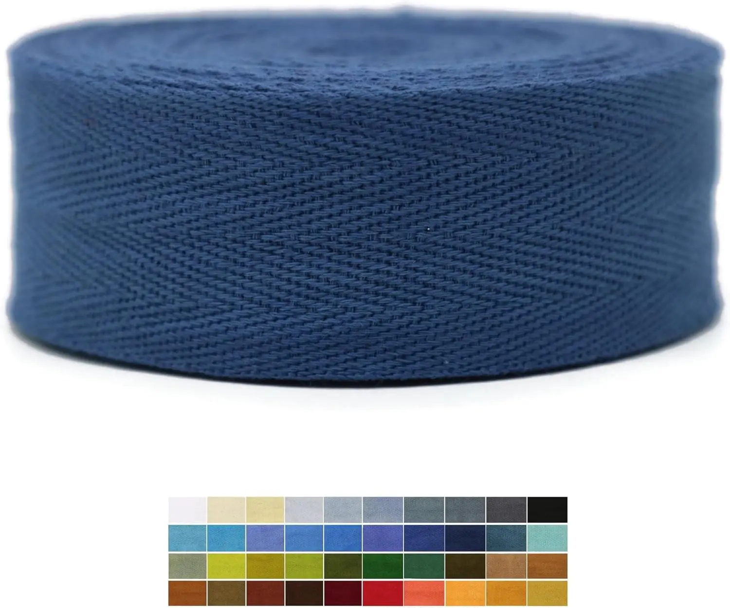 Multiple Sizes 1" 1.18" 1.5" 2" 100% Cotton Twill Herringbone Tape 10 Yards 50+ Colors Bias Binding Trim for Sewing Wrapping Craft DIY Admiral Blue