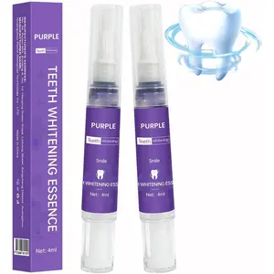 Teeth Whitening Essentials Pen (2PCS), Purple Toothpaste, Sensitive Teeth Cleaning Gel, Effectively Removes Coffee, Wine, Tea and Smoke Stains, Fresh Breath/Strong Teeth