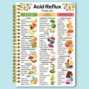Acid Reflux Diet Guide and Weekly Meal Plan Spiral Book | Double-Sided Practical Design, Scientific Diet Management, Convenient Meal Planning, 5.5x8.3 inches, Smooth Writing