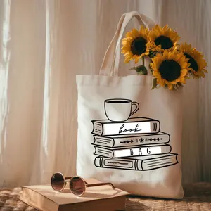 Book Bag Tote Cotton Canvas Funny Bookworm Gift for Readers