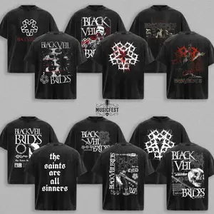 [COLLECTION] Black Veil Brides Band T-Shirt Collection, Gothic Dark Rock Graphic Tee, Retro Metalcore Style Shirt, Religious Symbol Alternative Merch, Vintage Heavy Cotton Band Tee, Gift for Metal Music Lovers, Merch for Men & Women