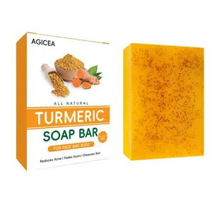 AGICEA Turmeric & Kojic Acid Brightening Soap, Kojic Acid Soap, Soap Body Care Body Wash Lemon Flawless Organic   Daily Fragrance turmeric soap