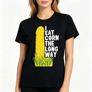 Funny Corn Meme Graphic Tee |   Comfy Breathable Witty Humor Streetwear Everyday Outfit Unisex Top