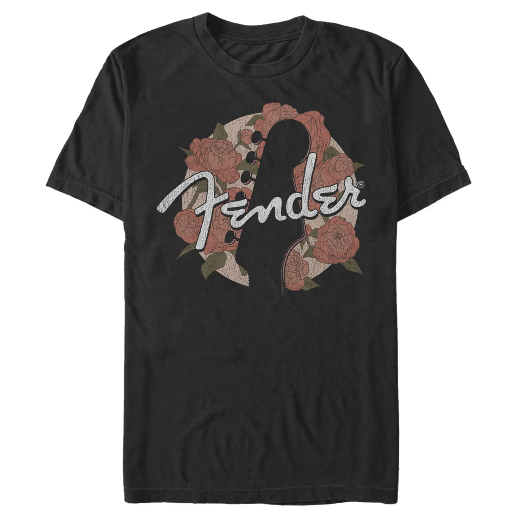Men's Fender Distressed Floral Circle Logo T-Shirt