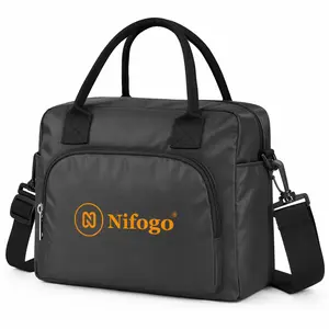 Nifogo Lunch Bag Reusable Small Lunch Box for Men Women Insulated Portable Lunchbox for adults Suitable for School Work Picnic (Black)