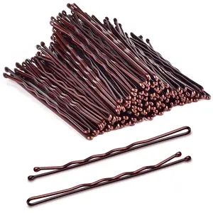 Large Bobby Pins Brown,Morgles 2.75" Jumbo Hair Pins Brown Long Bobby Pins for Thick Hair for Women Girls with Box-120 Count MORGLES