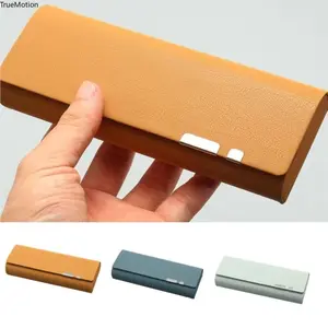 1pc Portable PU Leather Glasses Case, Anti-Pressure Hard Shell Sunglasses Box, Eyewear Storage Protective Case