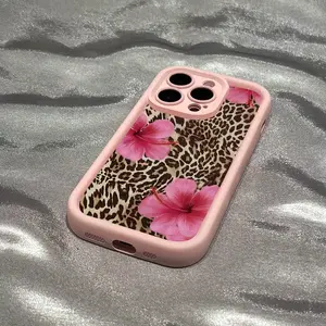 Leopard Lily Pattern Phone Case , Soft Silicone , Fully Protected and Shockproof For iPhone 17 16 15 Pro Max 14 16Pro 13 12 11 XSMAX Plus Mini 17E Air Cover Girl Y2K