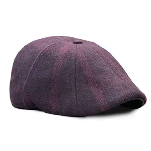 The Blood Rose Peaky Boston Scally Cap - Maroon Plaid