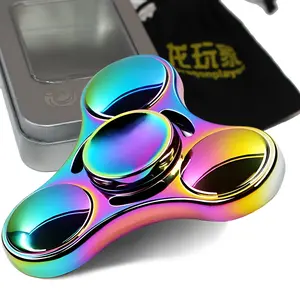 Stainless Steel anodized Fidget finger Spinner 3 Minutes More - High Speed Precision Metal Hand Spinner