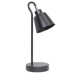 Simple Designs Sleek Essentials Metal Looped Desk Lamp Black