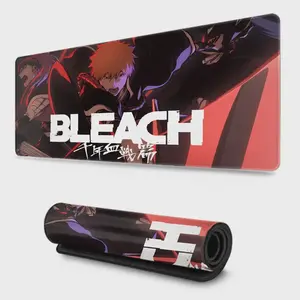 Bleach Kurosaki Ichigo Mouse Pad Design Anime Mousepad Large Gaming Mouse Pad - Extended, Thick, Non-Slip Rubber Base Desk Mat with Precision Stitched Edges - Washable Large Desk Pad