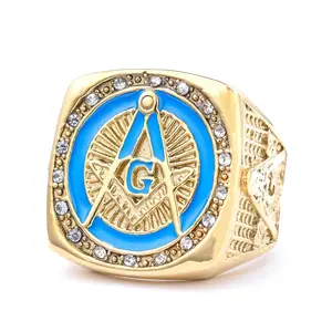 Nordic Domineering Retro Masonic Styling Stainless Steel Ring Personalized Retro Fashion Accessories