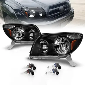 AmeriLite Black Replacement Headlights Pair For 2003-2005 Toyota 4 Runner Sport SUV - Passenger and Driver Side