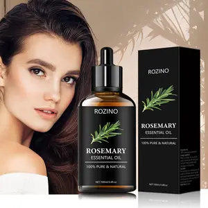 【Ten pack at a better price】ROZINO Rosemary Essential Oil (100% Pure & Natural) - Moisturizing, Repairs Damaged Hair, Long-Lasting Fragrance & Smooth Shine - Hair Nourishing Oil - 100ml/3.4fl.oz
