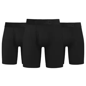 PSD Men's Black Solid Boxer Brief 3 Pack - Ultrasoft, Breathable, and Stretchy Luxe Modal Fabric, Comfortable Underwear