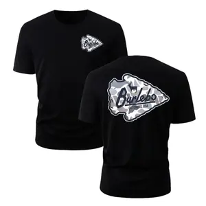 [MADE IN US] Burlebo Camo Arrow Tee, Black Graphic Tee Featuring Deer Logo Camo Design, Perfect for Hunting, Outdoor Lifestyle, and Southern Style Enthusiasts