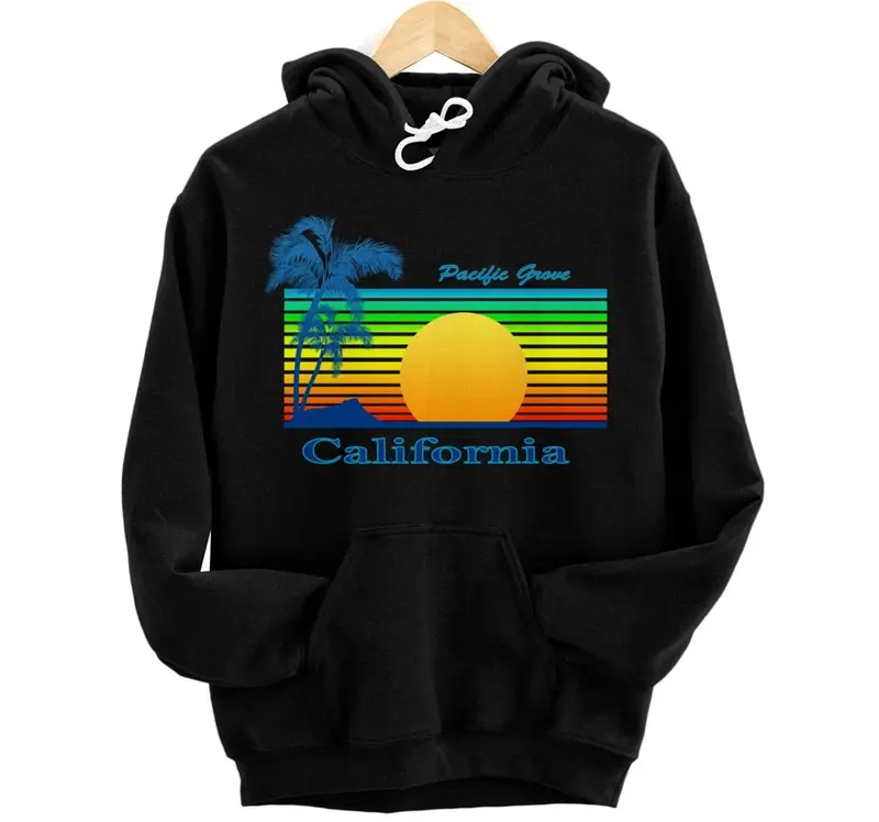 Pacifica California Retro Tropical Beach Sunset Hoodie, Sweatshirt, T-Shirt