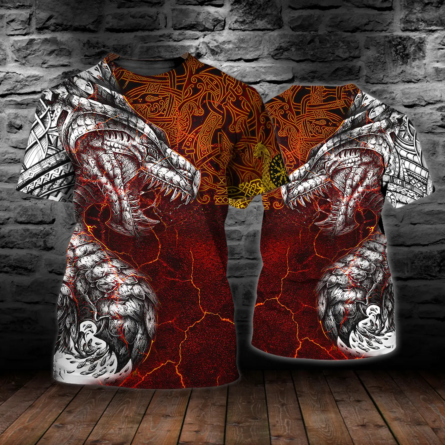 Maori Dragon 3D T-Shirt, Tattoo Dragon 3D Hoodie, Legend 3D Print Shirts