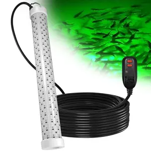 Goldlife 110V Underwater Green Fishing Light with 100ft Cable, 21Inch 800W 80000LM GFCI Safety Plug Brightness LED Light Attractants for Docks/Boats/Kayaks, IP69K Rated for Fresh & Salt Water
