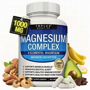 TOPLUX Magnesium Complex 8 Essential Magnesium Supplements 1000 mg Vitamin Dietary Fitness Edible - Magnesium Complex is made with high-quality magnesium to ensure maximum absorption and effectiveness