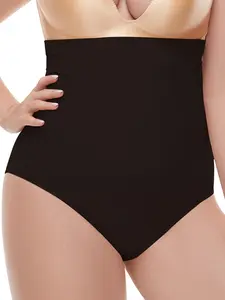 【Plus Size】 Basic Solid Seamless Body Shaper Panty, Tummy Control Butt Lifting Shaper, Women's High Waist Trainer Shapewear Bottoms for Daily Wear, Compression