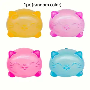 Cute Cat Stress Ball, Party Gift, Slow Bounce Tpr Plastic Toy, Perfect for Classroom Rewards, Birthday, Holiday Gifts, Fun Cat Design