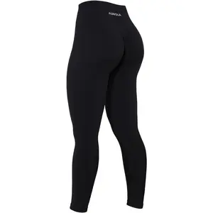Power Workout Leggings for Women Tummy Control Squat Proof Ribbed Thick Seamless Scrunch Active Pants