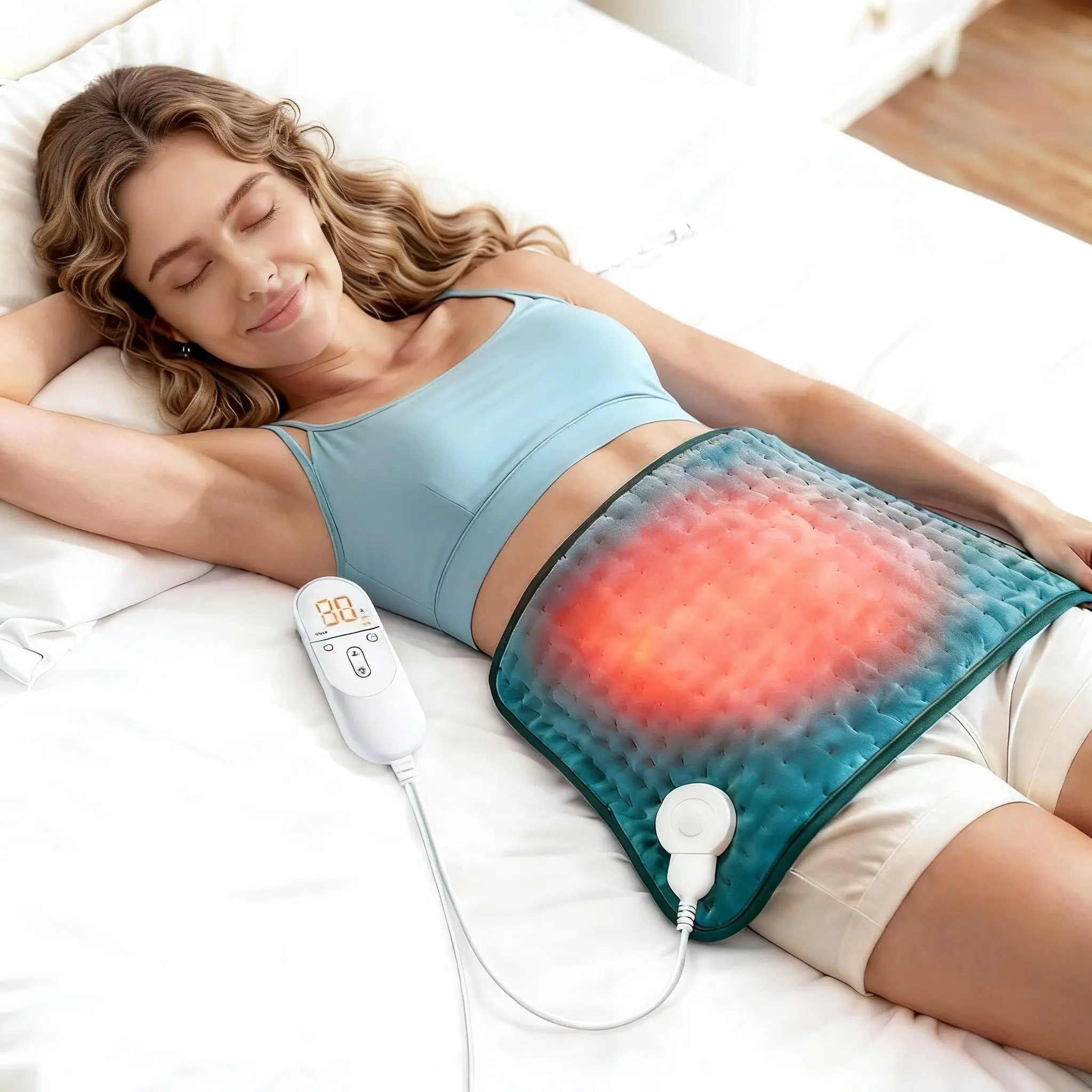 Heating Pad for Cramps & Back Pain Relief, 12" x 24", 6 Heat Settings, 4 Timer Auto-off, Moist/Dry option, Gifts for Waist, Abdomen, Neck & Shoulder