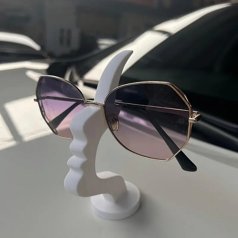 Unique Curved Eyeglasses Stand, Glasses Holder, Safe Artistic Storage Solution, Enhance Desktop or Bedside Decor, Practical Modern Design, Holiday Gift