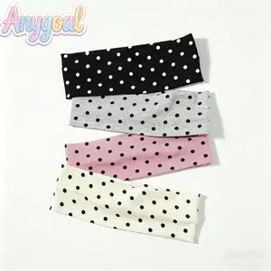 Anygoal 4Pcs Polka Dot Nylon Headbands for Women - Soft Stretchy Sports Hair Accessories for Women, Thick Hair Compatible, Ideal Gifts for Teen Girls dryer brush