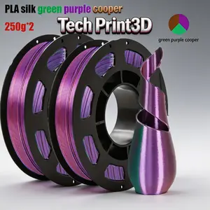 Tech Print3 D Silk Pla 3D Printer Filament 1.75mm, Multi-Color 3D Printing Material, Most 3D Printer Color Change Filament, 250g X 2 Spools