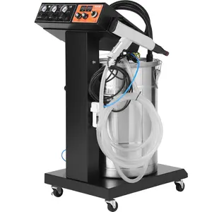 Summervibes VEVOR Powder Coating System, 40 W 100KV Electrostatic Output Powder Coating Kit with 50L Powder Hopper, 450g Per Minute Powder Coating Machine with Spray Gun and Trolley Base, for Indoor and Outdoor