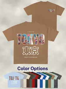 Tokyo Street Scene Print T-Shirt, Unisex High Street Style, Loose Fit Round Neck, Short Sleeve, Summer Fashion Essential