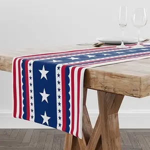 4th of July Decorations - Patriotic USA Stars Table Runner for Home | Memorial Day Decorations - 250 America Anniversary Fourth of July Accessories Decor Party Supplies Indoor Outdoor