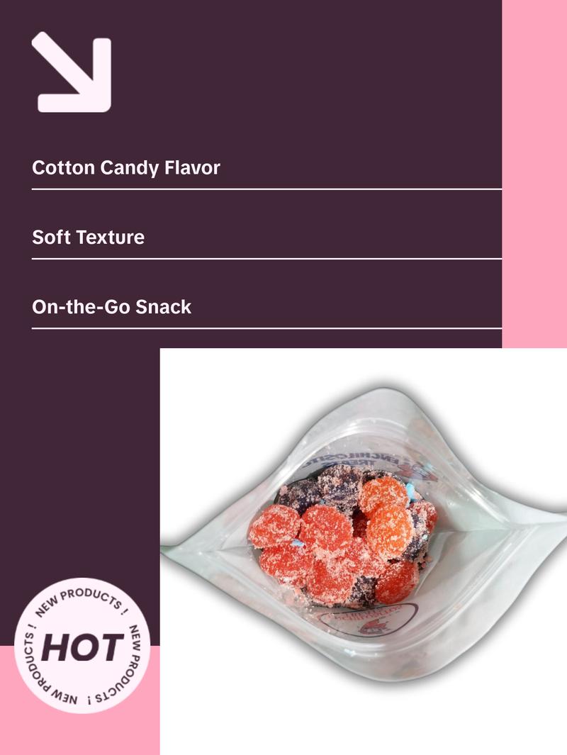 Half Pound cotton candy strawberry gushies Sweet  by Enchilositos Snack Soft Bonbon Corn