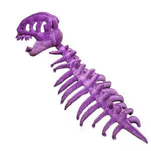 Dinosaur skeleton headgear+exoskeleton integrated plush toys, funny costume props, super soft short plush cotton filled wearable skeleton dolls, creative birthday gifts for boyfriends and children's holiday photo-taking toys.