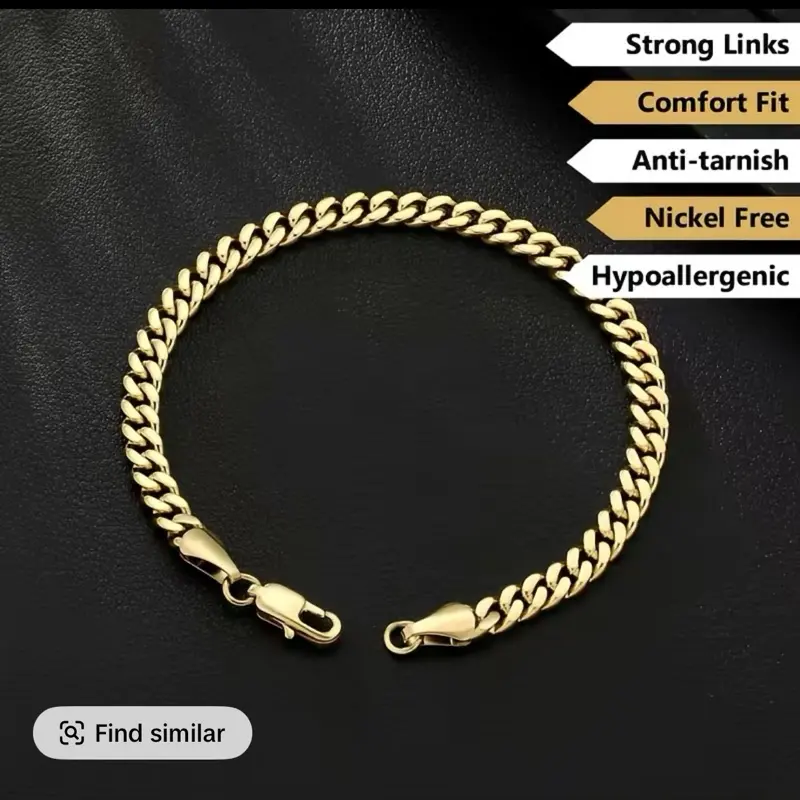 Cuban Link bracelet Beautiful design stainless steel gold-plating